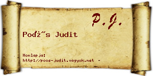 Poós Judit névjegykártya